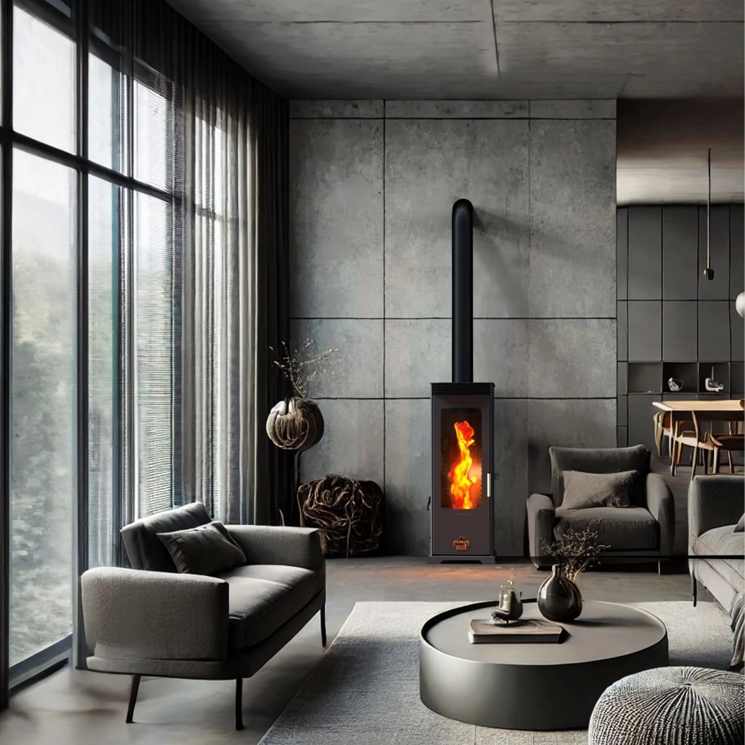 Babas Stove Flame 12kw Fan Manuel Odun Ve Pelet Sobası