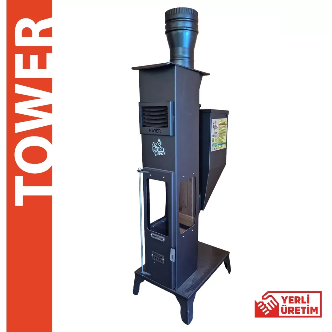 Tower Kule Tipi Dekoratif Pelet Soba